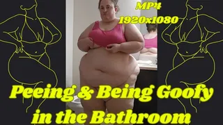 SSBBW Rachel Pees and Dances in Her Bathroom