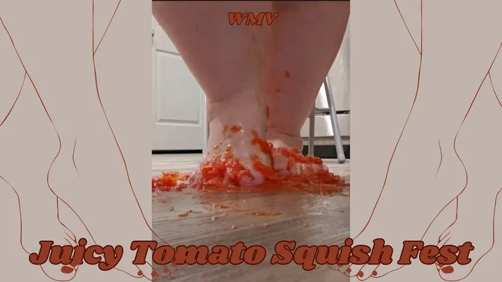 Juicy Tomato Squish Fest with SSBBW Rachel's Ravishing Feet