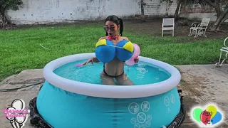 Marianna has tits inflated with water and blows to pop with crystal punchballs