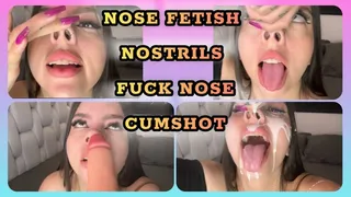 NOSE FETISH NOSTRILS DILDO NOSE FUCKING FAKE CUMSHOT