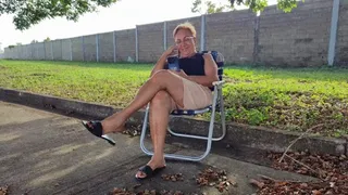 Scratching my feet when I was calm and relaxed next to a tree (1)