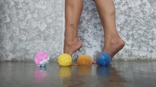 Crushing and stomping on objects with my bare feet (2)