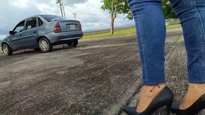 Car starting and pumping pedals with stiletto heels (1)