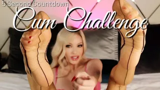 Cum Challenge 5 Second Countdown - Femdom Goon Goddess Emily Marilyn Stocking Nylon Foot Tease JOI cum Countdown