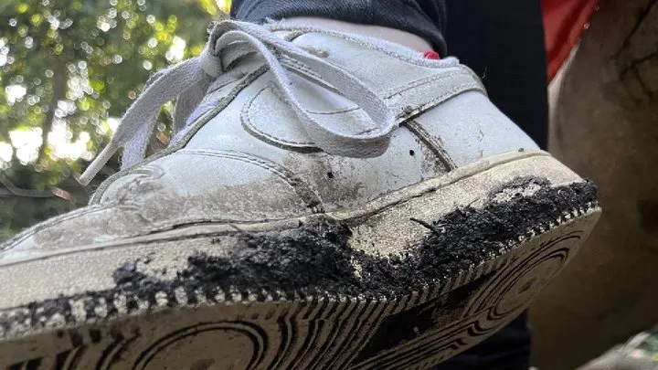 Muddy Walk in my Dirty Nike Air F1 Trainers Sneakers - ASMR Watch me get them muddy, then order you to lick them clean