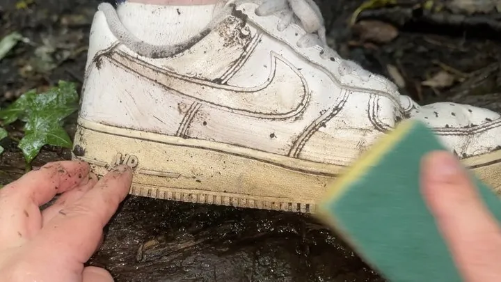 First clean my muddy Nike Trainers, then you can lick the soles for me