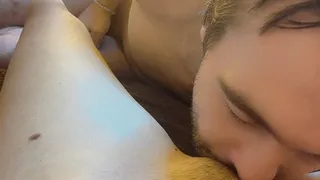 his face so happy when sucking my pussy