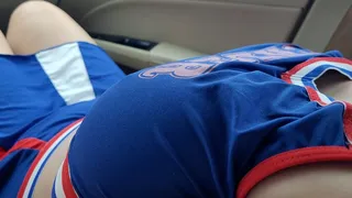 Cheerleader Step Sis making Me Rub Cock on Her Ass after Match