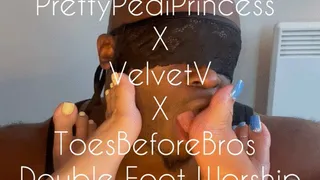 ToesBeforeBros Double Foot Worship With PrettyPediPrincess And VelvetV