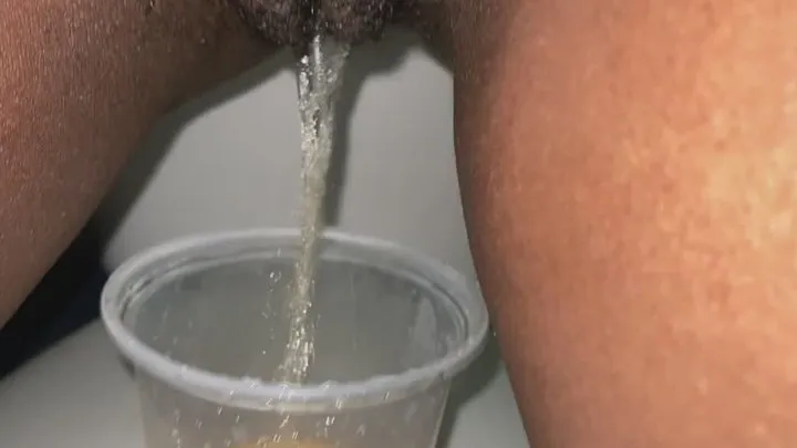 Pee in cup Mornings compilation Hairy Pussy