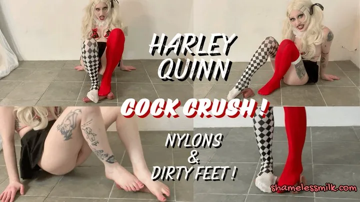 Harley Quinn Dildo CBT Ballbusting Foot Crush Trampling