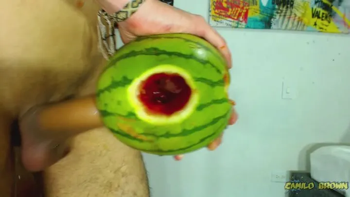 Fucking a watermelon until I cum inside