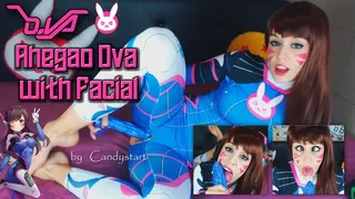 Ahegao Dva overwatch with fantasy dildo and facial