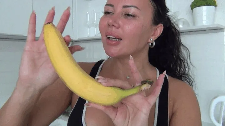 I swallow huge chunks of banana a