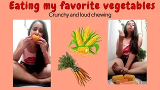 Loud eating vegetables