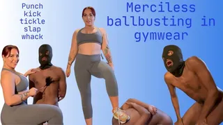 Tickle and Extreme ballbusting slave in my gymwear