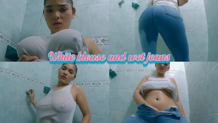 White blouse and wet jeans - Gianna