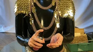 Rubbermissy is teasing herselfin full rubber latex mask high heels wet pussy heel licking gasmask breathplay