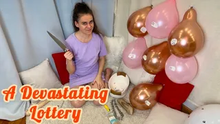 ORGANIZED A LOTTERY WITH BALLOONS BURST WITH VARIOUS EXTREME OBJECTS ENG SUB