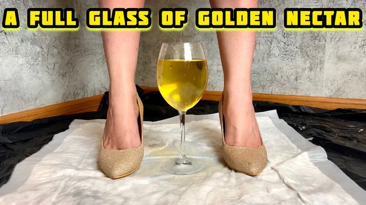 GOLDEN HAIRY PUSSY FILLS A GLASS TO THE BRIM WITH GOLDEN NECTAR ENG SUB