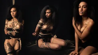 Beautiful model Mulatto D is tied and teased