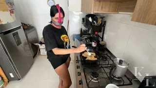 Dirty PantyHood & Panty Stuffing - Duct Tape WrapGag for Doing Chores