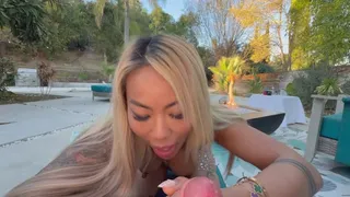 POV - A SLOPPY BLOWJOB, BREAST FUCK, & BALLS LICKING FROM VICTORIA LUI