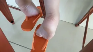 Cumming On Adelle's Flip Flops