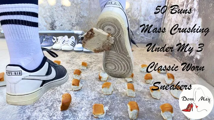 50 Buns Crushing Under 3 Classic Worn Sneakers by Chinese Girl Dom May