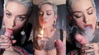 Smoking Lace's First Smoky POV Blowjob - Debuting Macy Starr