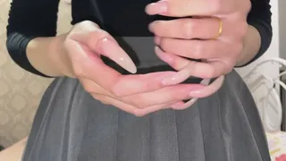 #98 - Long nails scratching skirt