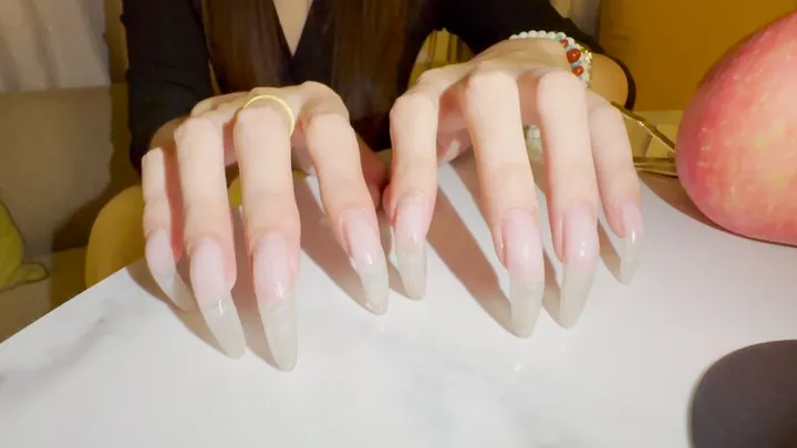 #51 - Natural bare nails on apple