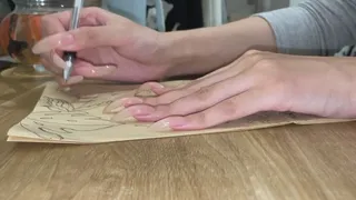 #69 - Drawing and long natural nails