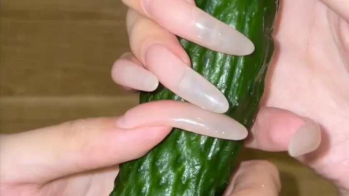 #47 - Jerking cucumber with shiny long nails