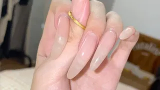 #80 - Fiddling ring with long natural nails