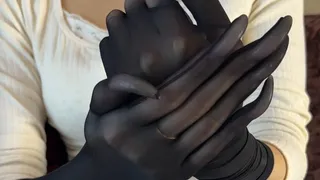 #153 - Long nails in thin gloves tease