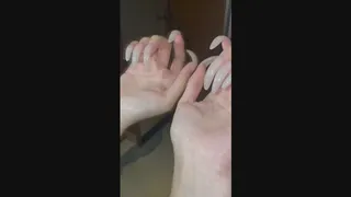 #156 - Showing long natural nails in mirror