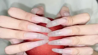 #132 - Close up clear nails on apple