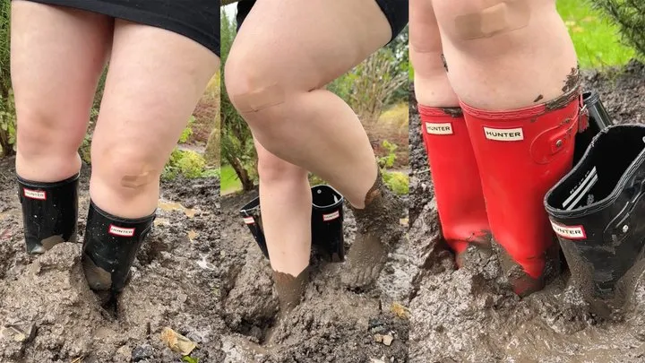 Two Stuck Muddy Wellies