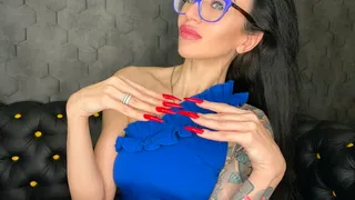 Long Red Nails, handjobs with spit and more