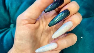 Long nails and handjobs with spit