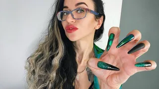 Long nails, teasing, sucking fingers and HOT handjobs with spit