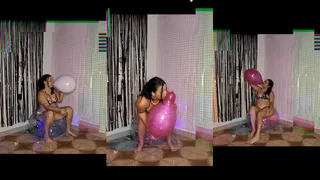 naomi infla globos hasta explotar en vikini