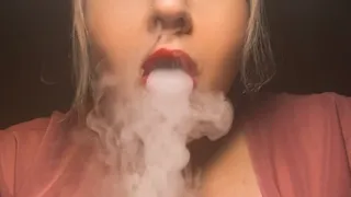 vaping and teasing my dildo with red lips