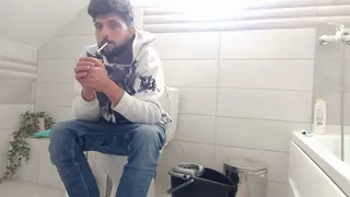 Fart Pee and Smoke on Toilet *