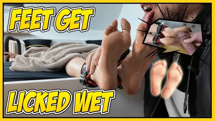 FEET GET LICKED WET | The Story of the Foot Criminal | Beautiful Girl gets his feet licked while tied up on the bed