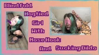 Very Hot Alt Girl Hogtied and Blinfold With Nose Hook and BlowJob