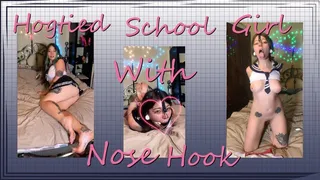 Hogtied School Girl With Nose Hook