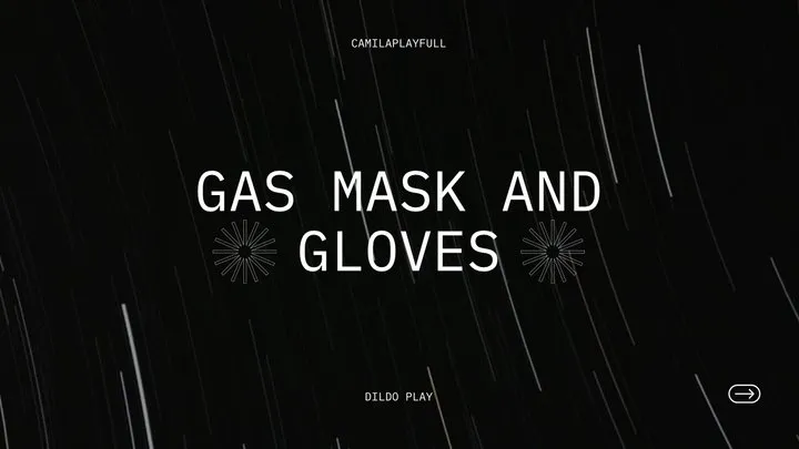 Gas mask masturbation in gloves