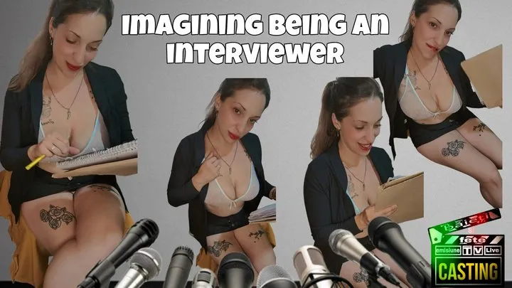 Sexy interviewer in action